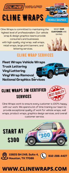 Car Wraps For Advertising In Houston – Cline Wraps
If you own a car you use for business, you know how great be to have your brand & services listed on it as a mobile ad! Houston Car Wraps and Houston Car Sprinter decals over your existing finish. Contact us at (832)-286-4427 or visit our website: https://clinewraps.com/houston-car-wraps/