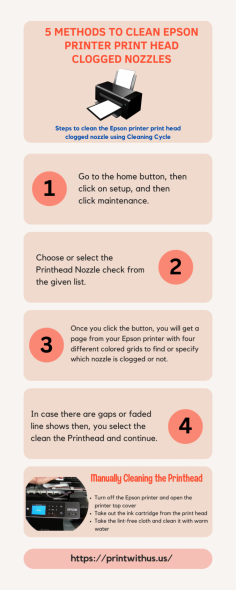 Is your Epson printer not printing due to clogged print head nozzles? Most of Epson users faced trouble when their Epson printer not printing. There are various reasons why your Printer print head not working. In that situation you need to clean printer print head. Follow the simple steps to clean Epson printer clogged print head nozzles. 
 
