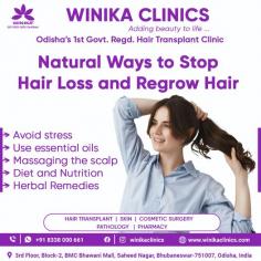 Know the natural ways to stop hair loss and regrow hair - Stay stress-free and focus on diet and nutrition.  Massage the scalp with essential oils and get benefits from herbal remedies.
Get the hair volume you always wanted!

See more: https://www.winikaclinics.com/
