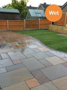 Raj Green sandstone paving is subtle light green paving with beautiful tonal variations of brown, grey, orange, and golden. Indian sandstone is an ideal choice for traditional patio designs with its lightly riven surface and hand-dressed edges.