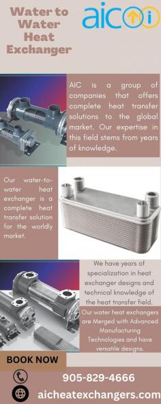 AIC Heat Exchangers offer a Water-to-Water Heat Exchanger for residential and commercial applications. Our heat exchangers are designed to provide you with the most efficient and reliable method of exchanging heat between two fluids. 