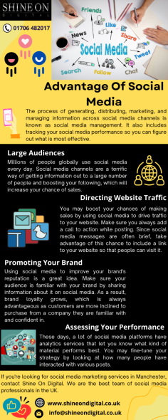 Shine On Digital provides comprehensive social media management in Lancashire. Our team of experts will help you maximize visibility and traffic to your website using different strategies. With our unique approach, you can be sure that your business will get the best possible results from social media strategy. Reach more customers and grow your business today with us today.