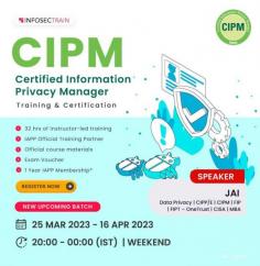 Certified Information Privacy Manager (CIPM) certification is developed by The International Association of Privacy Professionals (IAPP). It uses a privacy program operational lifecycle, to demonstrate your comprehension and ability to use privacy and data protection practices in the construction, evaluation, and improvement of a privacy program.

https://www.infosectrain.com/courses/certified-information-privacy-manager-cipm-training/
