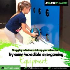 Exergame is the perfect way to keep your kids active and entertained! Our equipment helps kids stay fit while having fun - no more boring workouts! Give your kids the chance to play and move with Exergame Fitness today!
