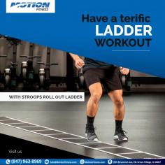Have a terrific ladder workout with Stroops roll out ladder. Spend more time running drills and less untangling your ladder! Visit our Motion Fitness to learn more!
