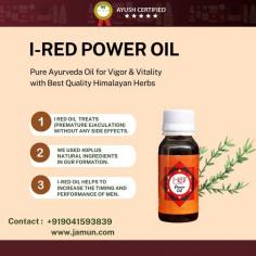 Is Premature Ejaculation the reason for your sadness? If yes, then go for I Red oil. which is premature ejaculation ayurvedic medicine made from 40 high-quality Ayurvedic herbs. It will increase your stamina and timing and makes you last longer. We only provide 100% herbal products and no side effects. Our all products are Ayush certified. For more detail visit our website or call +91-90415-93839.
