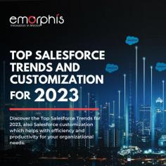 Discover the Top Salesforce Trends for 2023. Also, explore the common Salesforce customization which helps with efficiency and productivity for your organizational needs. And how Emorphis Technologies can help you with various customization to achieve your business goals.