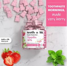 Strawberry Mint Toothpaste bits for kids from teeth-a-bit. Flavors that kids love in kid friendly shapes. Fights cavities and plaque. Visit live-a-bit.com

https://live-a-bit.com/multi-protection-strawberry-mint-toothpaste-bits-for-anti-cavity-anti-plaque-kids-60-count.html