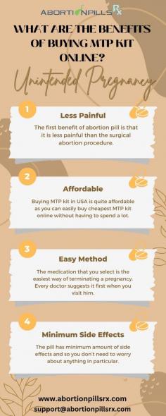 Are you looking to buy MTP kit online in USA but don't know where to start? Look no further, Buy mifepristone online! Know the benefits to buy MTP kit online USA. It's the safest at the most affordable cost.