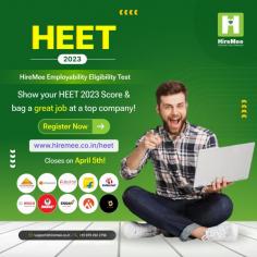 HireMee is conducting HEET 2023, an Employment Eligible Test that evaluates your skills across aptitude and domain and assures your abilities to the leading companies. Register now to get opportunities from leading companies! Registration closes on April 5th.
To register, apply here: https://heet.hiremee.co.in/
