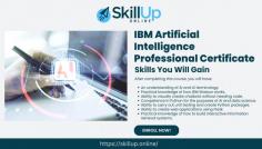 Get certified in AI with IBM artificial intelligence professional certificate by SkillUp Online. 6-course program with hands-on projects to apply AI in business. Enhance your skills and knowledge in AI. Enroll now and become an AI professional!
