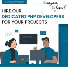 Hire dedicated PHP Developers & Programmers for your critical web development project. We provide custom web application development in all PHP frameworks and open source platforms. Our PHP developers focus on developing scalable and robust web apps and websites.
.
Visit: https://www.swayaminfotech.com/services/php-development/