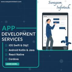 Want to Develop an App? At Swayam Infotech, We build mobile applications for different platforms using top-notch technologies and proven approaches. Our mobile app developers have extensive experience to create high-performing and feature-rich mobile apps for various industries.
.
Visit: https://www.swayaminfotech.com/services/mobile-application-development/