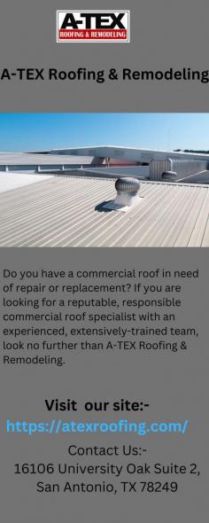 Atex Roofing and Remodeling is a full-service roofing and remodeling contractor serving the Greater Houston area. We specialize in roofing, siding, windows, doors, and more. We offer a wide variety of roofing and remodeling services to meet your needs and budget. Check out Atexroofing.com for more details.
https://atexroofing.com/commercial-roofing/roof-repair/