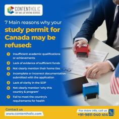 If you have been refused a Canadian visa, it can be a frustrating and stressful experience. However, it is important not to give up hope. With the help of professional SOP writing services, you may be able to overcome the reasons for your previous refusal and successfully obtain a Canadian visa.
For more information visit here - https://contentholic.com/services/professional-sop-writers-in-delhi/