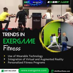 Take your fitness to the next level with Exergame Fitness! We provide the latest trends in fitness, like wearable technology, virtual and augmented reality, and personalized programs. With Exergame Fitness, you can train smarter, not harder. 