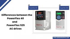 The PowerFlex 40 and PowerFlex 525 AC drives are both manufactured by Allen-Bradley and serve the purpose of controlling AC motors. However, there are notable differences between these models. The PowerFlex 40 is suitable for lower power applications, while the PowerFlex 525 covers a wider power range. 