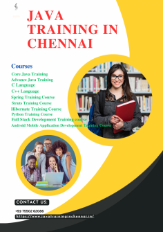 Java Training in Chennai Provide Best Java Training in Chennai, Java Training in Chennai, Java Training in Vadapalani,Advanced Java Training in Chennai, Online Java Training Institute in Chennai,Best Java Training in Chennai,Vadapalani.Core Java/J2EE Training in Chennai.We are the Best No.1 Java Training Institute in Chennai & Vadapalani,Java Course in Chennai,Java Training Institute in Chennai,Java Class in Chennai,Java Classes in Chennai,Best Java Training Center in Chennai,Java Certification Course in Chennai.Best Java Training Courses with 100% JOB Placements & Certification, Live Project to Practice. Start Learning With FREE DEMO CLASS Enroll Now!Java Training in Chennai is one of the top-most and trustworthy training institutes in Chennai. We have excelled in training over 1500+ students. We are the leading Java training institute in Chennai, Java training in Chennai, Best Java courses institutes, Java training in Chennai with 100% placements, Best Java training institute in Chennai

Visit : https://www.javatraininginchennai.in/
