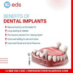 Experience the remarkable benefits of dental implants, including restored oral functionality, improved aesthetics, enhanced self-confidence, and long-lasting durability. Trust Emergency dental service for a smile that transforms your life as we can assist you with dentists for emergency dental care in case of any dental emergency. To book an appointment, contact us at +1 888-350-1340.