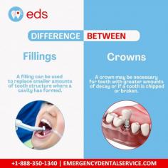 Find out which dental solution, fillings, or crowns, is the best fit for your oral needs. To know more about dental solutions, you can call us at 1-888-350-1340. We can also provide Emergency dentists for emergency dental care in case of any dental emergency.