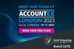 Doshi Outsourcing, a leading provider of accounting outsourcing services, is excited to announce its participation in the upcoming Accountex 2023 event at the ExCeL London Exhibition Centre.