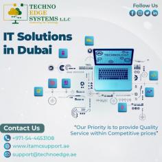 We offers industrial It Solutions for business requirements with years of experience. Techno Edge Systems LLC is the Best Service provider of IT Solutions in Dubai. Contact us: +971-54-4653108   Visit us: https://www.itamcsupport.ae/services/it-solutions-in-dubai/