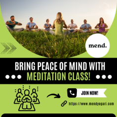 Manage Your Stress with Effective Meditation!

Meditation classes can help you access deep, innate resources for healing, growth, and transformation. It offers the possibility of a healthy way to be in a relationship with the inevitable joys and challenges of life and can give you freedom from stress, anxiety, pain, and illness. Contact Mend today!
