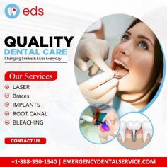 Experience exceptional quality dental care delivered by our expert team, ensuring optimal oral health and a confident smile. To book an appointment, contact us at +1 888-350-1340 as we have emergency dentists available to provide Emergency dental care in case of any dental emergency
