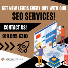 Improve Your Website Visibility with SEO Agency!

If you are looking for the best Search engine optimization company, our experts will help your business website achieve rankings, drive traffic, and generate genuine leads online to accelerate your sales. We understand the importance of having a strong SEO strategy and we have a proven track record of helping our clients achieve their goals. Contact Generate Design today to improve your online presence!
