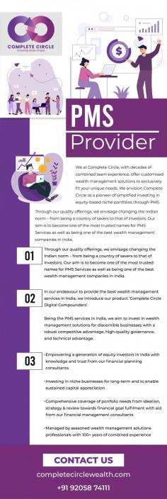 Elevate your wealth management strategies with Complete Circle Wealth, the industry-leading PMS provider. Our innovative platform revolutionizes the way you oversee your assets, providing real-time insights and advanced reporting capabilities. Leverage our state-of-the-art technology and unparalleled expertise to enhance your decision-making process. With Complete Circle Wealth as your PMS provider, stay ahead of the competition and deliver exceptional results for your clients. Discover the difference our trusted solutions can make in transforming your wealth management approach.For more information visit us : https://completecirclewealth.com/