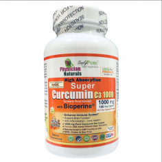 Super Curcumin C3 with Bioperine 1000 mg per Veg. Caplet with Ultra Pure Curcumin (30X more Concentrated than Turmeric Powder) at the highest dosage. The advanced bio-available formulation in a super-sized 100 veg.caplets bottle. Each caplet contains Pure patented Curcumin C3 Complex (95% curcuminoids), extracted from premium Organic turmeric root.