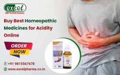  Acidity, Hyperacidity, Heartburn, and Gastroesophageal Reflux Disorder (GERD) are common digestive system problems. The most common symptoms include abdominal pain, burning sensation & pain in the chest, nausea, vomiting, bloating, burping or hiccups, and more. In such scenarios, opting for Homeopathy for Acidity treatment addresses the underlying source of the problem. At Excel Pharma, we provide E-Acidity Drops (AKG-01), one of the best Homeopathic medicines for Acidity, at affordable prices. It is helpful in hyperacidity, heartburn, inflammatory gastric complaints, burning in the stomach, and flatulence with irregular bowel habits. For online or offline consultation, reach us via call or WhatsApp at +91 9815567678. https://www.excelpharma.co.in/product/e-acidity-drops-homeopathic-medicine-for-acidity/
