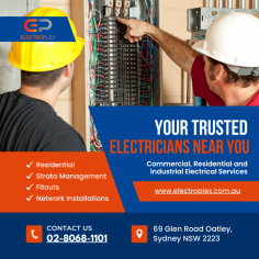 Are you in need of reliable and skilled electricians near you? Look no further than Electroplex! We are a leading electrical services provider based in Australia, dedicated to offering top-notch solutions for residential, commercial, and industrial clients. With our team of highly trained professionals, we provide prompt, efficient, and cost-effective services that you can rely on.
