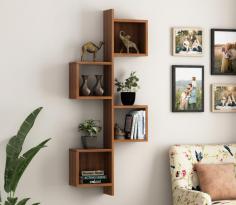 Buy Dispito Wall Shelf (Exotic Teak Finish) Online at Wooden Street