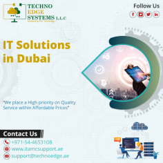 Techno Edge Systems LLC offers the comprehensive IT Solutions in Dubai. We provide Efficient implementation of various solutions & services helps in growth of a particular business.  Contact us: +971-54-4653108   Visit us: https://www.itamcsupport.ae/services/it-solutions-in-dubai/ 