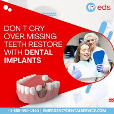 Restore missing teeth with dental implants | Emergency Dental Service

Don't let missing teeth or damaged gums ruin your smile. With dental implants and emergency dental service, you don't have to worry about missing teeth anymore. From oral surgery to dentures, we offer many services for a wide range of emergencies. For more information call us at 1-888-350-1340. 