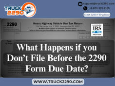Truckers who fail to file the Heavy Vehicle Use Tax by the 2290 deadline may be subjected to penalties along with interest. In some cases, the heavy vehicle is suspended from on-highway transportation. File 2290: https://truck2290.com 