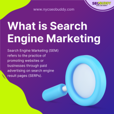 

 What is search engine marketing?
Search Engine Marketing (SEM) is a strategic approach that involves promoting websites and businesses through paid advertising on search engine result pages (SERPs). By targeting specific keywords and displaying ads to users searching for relevant terms, SEM aims to increase visibility, drive qualified traffic, and achieve marketing objectives. It leverages the power of search engines as advertising platforms, enabling businesses to reach their target audience effectively. With SEM, businesses can boost their online presence, attract potential customers, and optimize their marketing campaigns for maximum impact. For more information visit https://www.nycseobuddy.com/local-seo-westchester/

