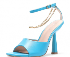 Material: PU Leather, Metalic Chains

Heel Height: 9cm

For more wholesale and customize info about the price and MOQ please email us.
Visit https://www.duomeiduofootwear.com/product-page/square-open-toe-chains-high-heels-blue