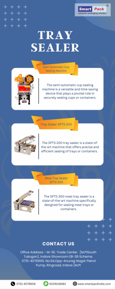 A tray sealer machine is a type of packaging equipment used to seal trays or containers with a plastic film or lid. It is commonly used in the food industry to package products such as fresh produce, meat, poultry, ready-to-eat meals, and snacks.