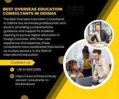 The Best Overseas Education Consultants in Odisha are renowned professionals who excel in providing comprehensive guidance and support to students aspiring to pursue higher education in foreign countries. With their vast experience and expertise, these consultants have established themselves as trusted advisors in the field of international education.