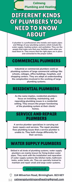 At Celmeng Plumbing and heating, we have trained plumber technicians to use the most delinquent tools on the market. We have the tools to handle everything from drain cleaning to sewer repair. Our business can take care of all of your residential and commercial plumbing services fast and efficiently.
