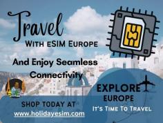 Avail of the best deals and offers on eSIMs for international travel at Holiday eSIM. Whenever you plan an abroad trip then, you should buy eSIM Europe online for uninterrupted connection during your trip. Staying connected overseas might be a hassle but with eSIM as your travel companion, you can enjoy your calls and high-speed internet without having to pay extra roaming charges. Shop today at the best price from Holiday eSIM's website for your next planned trip to abroad.