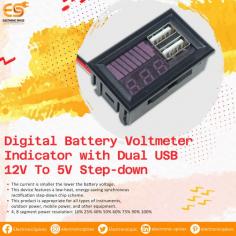 The Digital Battery Voltmeter Indicator with Dual USB 12V To 5V Step-down is a high quality, accurate, and affordable device that can be used to measure the voltage of any DC power source. This device has an easy to read digital display with a maximum of 3.3 volts. The device comes with two USB ports, conveniently providing 5V power output. You can charge multiple devices simultaneously, such as smartphones, tablets, GPS devices, and more, making it a practical companion for long journeys or camping trips. The step-down function efficiently converts the higher 12V input voltage to a stable 5V output, ensuring a safe and reliable charging process for your USB-powered devices. Its compact design allows for easy installation in your car, boat, motorcycle, RV, or any other vehicle with a 12V power supply. It takes up minimal space while providing valuable information and charging capabilities. This device is suitable for a wide range of vehicles and settings, providing invaluable voltage information and convenient charging options for your devices during travels, outdoor adventures, or daily commuting.