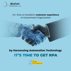 With government customers also being taxpayers, there’s an inherent need to strike a balance between service delivery and efficiency - and automation can offer that! With the help of RPA government agencies can ensure better, faster, and more efficient services for customers. talk to SVAM to know how automation can help.