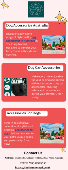 Discover a paw-some range of high-quality dog accessories in Australia at The Furry Nomad, designed to pamper your furry friend with style and comfort.