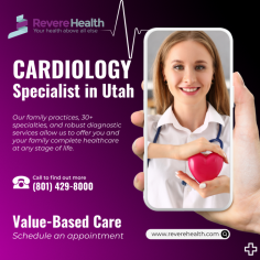 Discover world-class cardiology care in Utah with Revere Health. Our dedicated Cardiology Specialists are committed to your heart health. From prevention to advanced treatments, we've got you covered. Trust us for expert cardiac care that puts your well-being first. Your heart deserves the best – choose Revere Health. Visit our website:  https://reverehealth.com/specialty/cardiology/