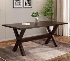 Buy Waltz 6 Seater Dining Table (Walnut Finish) Online at Wooden Street.