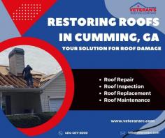 Don't let roof damage jeopardize your home's safety and your peace of mind. Contact Veteran's Roofing Company today for expert roof damage repair in Cumming, GA. We're here to restore your roof's strength and your confidence in its protection. 