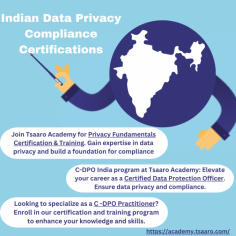 C-DPO Certification program at Tsaaro Academy: Elevate your career as a Certified Data Protection Officer. Ensure data privacy and compliance.